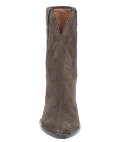 New Isabel Marant Bottines Veau Velours Leyane Khaki