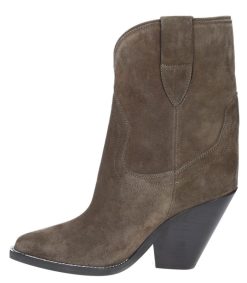 New Isabel Marant Bottines Veau Velours Leyane Khaki