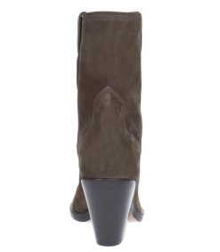 New Isabel Marant Bottines Veau Velours Leyane Khaki