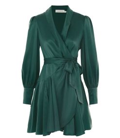 Online Zimmermann Robe Portefeuille En Soie Jade