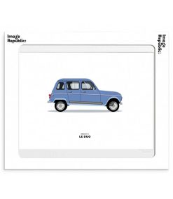 Wholesale Image Republic Affiche Le Duo Voiture Renault 4L Bleue 40 X 50 Cm