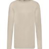 Clearance Daub Tee-Shirt Homme Manches Longues Couture Centrale Dos Taupe Grey