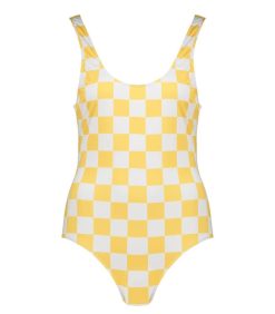 Hot Roseanna Maillot De Bain Une Piece Pamela Damier Jaune/Blanc