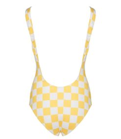 Hot Roseanna Maillot De Bain Une Piece Pamela Damier Jaune/Blanc