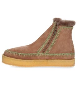 Hot laidback london Boots Setsu Crochet Crepe Suede Camel/Khaki