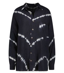 Hot Maison Saint Julien Chemise Oversize Mykonos Tie & Dye Black Navy