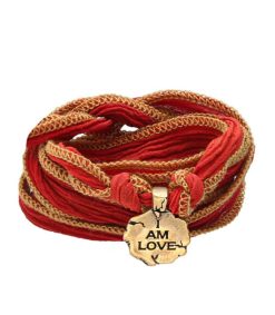 Wholesale Catherine Michiels Bracelet En Soie A Nouer Et Charm I Am Love En Bronze