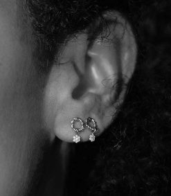 New Stone Paris Boucle D'Oreille Puce Dunaway Or Blanc Et Diamants