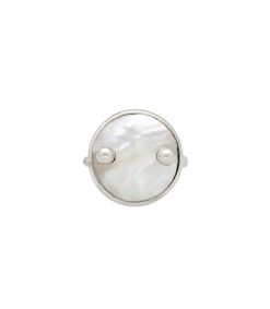 Hot Gas Bijoux Bague Milos Argente Et Nacre