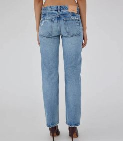 Best Moussy Vintage Jean Droit Bostania Taille Basse Bleu