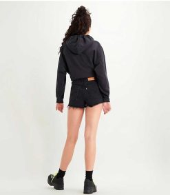 Clearance Levi's Short En Jean Ribcage Black Lake