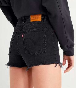 Clearance Levi's Short En Jean Ribcage Black Lake