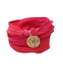 Clearance Catherine Michiels Bracelet En Soie A Nouer Et Charm Buddha Feet En Bronze