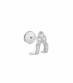 New Stone Paris Boucle D'Oreille Metropolis Or Blanc Et Diamants