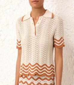 Clearance Zimmermann Polo Junie Textured Knit