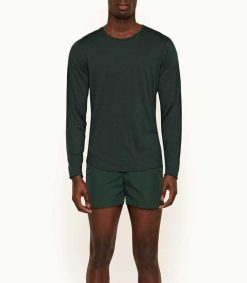 New Orlebar Brown Tee-Shirt Ob-T Ls Merino Racing Green