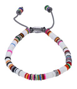 Hot M.Cohen by Maor Bracelet Rainbow En Perles Africaines Et Argent