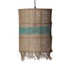 Wholesale Manufactori Suspension Rectangulaire En Jute Et Bande Turquoise