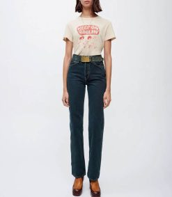 New RE/DONE Jean 90S High Rise Loose Evergreen Dipped