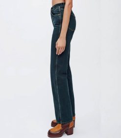 New RE/DONE Jean 90S High Rise Loose Evergreen Dipped