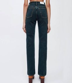 New RE/DONE Jean 90S High Rise Loose Evergreen Dipped