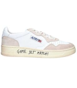 New Autry Baskets Low Leather & Suede White Game Set Match