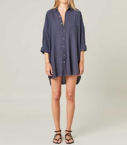 New Maison Saint Julien Chemise Oversize Mykonos Bleu Nuit