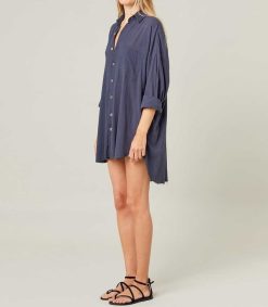 New Maison Saint Julien Chemise Oversize Mykonos Bleu Nuit