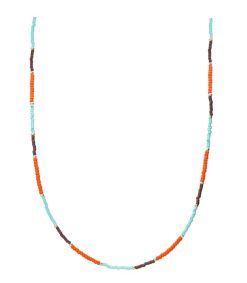 Hot And... Paris Collier Miyuki Perles Turquoise Et Orange