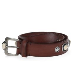 Wholesale Puntovita & Arsenice Ceinture En Cuir Tamponnee Pierres Marron X Jane De Boy