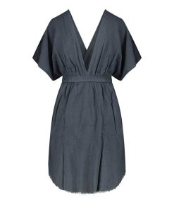 Hot Maison Saint Julien Robe Courte Empire Bleu Marine