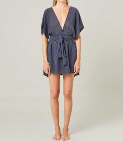 Hot Maison Saint Julien Robe Courte Empire Bleu Marine