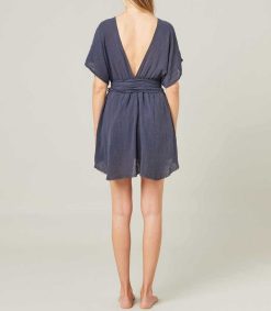 Hot Maison Saint Julien Robe Courte Empire Bleu Marine