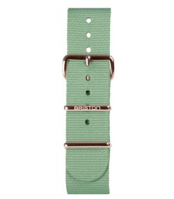 New Briston Bracelet De Montre Type Nato Vert D'Eau Et Boucle Or Rose