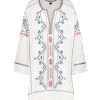 Best Isabel Marant Robe Chemsi Brodee En Coton Ecru