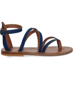 Hot K.Jacques Sandales Epicure Cuir Velours Bleu