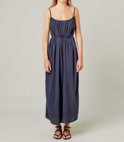 Clearance Maison Saint Julien Robe Plissee Palm Beach Bleu Nuit