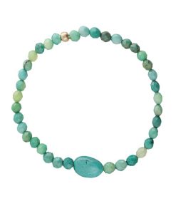 Online And... Paris Bracelet Turquoises Et Agate Ovale Verte