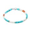 Hot Harpo Bracelet Pueblo Heishi Turquoise/Corail