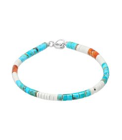 Hot Harpo Bracelet Pueblo Heishi Turquoise/Corail