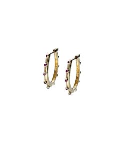 New 5 Octobre Boucles D'Oreilles Arva Or Et Rubis