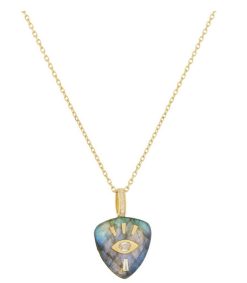 Clearance Céline Daoust Collier En Or Chaine Oeil Diamant Labradorite