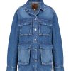 New Anine Bing Veste Utilitaire En Jean Alden Artic Blue