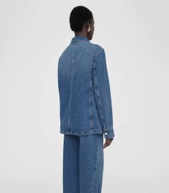 New Anine Bing Veste Utilitaire En Jean Alden Artic Blue