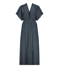 Hot Maison Saint Julien Robe Longue Empire Bleu Marine