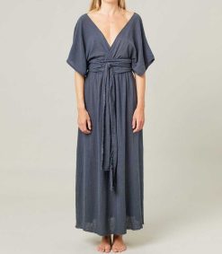 Hot Maison Saint Julien Robe Longue Empire Bleu Marine