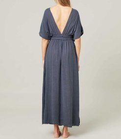 Hot Maison Saint Julien Robe Longue Empire Bleu Marine