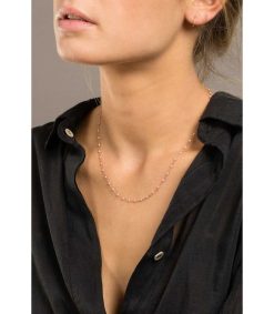 Best Gigi Clozeau Collier Or Rose Et Perles De Resine 42 Cm