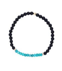 Online And... Paris Bracelet Perles Onyx Et Turquoise