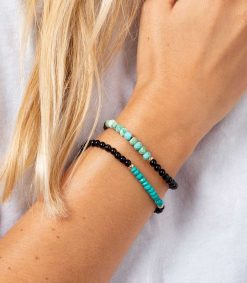 Online And... Paris Bracelet Perles Onyx Et Turquoise